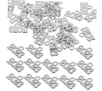Gogogmee 100 pièces Breloques Argenté pour Bijoux DIY Pendentifs pour Collier Bracelet et Porte-clés Accessoires Création Bijoux Polyvalents