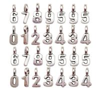 Gogogmee 100 pièces Breloques Chiffres Alliage pour Création Bijoux DIY Bracelets Colliers Boucles Oreilles Porte-clés Polyvalents