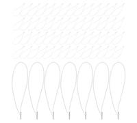 Gogogmee 100 Pièces Elastic Rope With Metal Ends Stretchy Loop Band For Masks DIY Crafts Party Hats Menus Badges Elastic String With Iron Buckle For Organizing And Binding