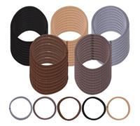 Gogogmee 100 Pièces Lot de Élastiques Cheveux Marron Extensibles Bandeaux Doux et Résistants pour Queue de Cheval Coiffures Décontractées et Formelles Compact et Portable et Filles