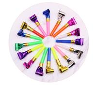 Gogogmee 100 Pièces Sifflets Garçon Fille Colorés Longue Trompe Souffleur Bruit Fête Anniversaire Garçon Fille Bruit Fort Portable Couleur Aléatoire