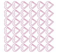 Gogogmee 100 Pièces Trombones Métal Forme Cœur Rose Marque-pages Clip Papier pour Bureau Scrapbooking Planificateur et Récompenses Scolaires