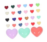 Gogogmee 100pièces Breloques Cœur Résine Mini à Dos Plat Pour Bricolage Scrapbooking Décorations Colorées Accessoires Cheveux Loisirs Créatifs