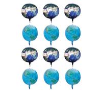 Gogogmee 12 Pièces Ballons Terre Globe Aluminium Mylar Ronds Décoration Fête Anniversaire Extérieur Intérieur Thème Planète