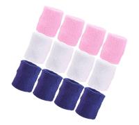 Gogogmee 12 pièces Bracelets de Poignet Sportifs Coton Éponge Bandeaux Absorbants et Respirants pour Tennis Fitness Course Garçon Fille et Adolescents Protection Élastique
