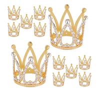 Gogogmee 12 Pièces Mini Couronnes Cake Topper Garçon Fille Petite Couronne Décoration Gâteau Anniversaire Fête Garçon Fille Accessoire Princesse