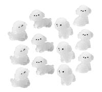 Gogogmee 12 pièces Miniatures Décoratives Chiens Résine Figurines Mini Chiens Phosphorescentes et Accessoires pour Amateurs Danimaux