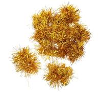 Gogogmee 12 pièces Pompons Métalliques de Cheerleading Légers et Durables Accessoires de Danse et Sport pour Garçon Fille Or Fin et Brillant