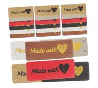 Gogogmee 120 pièces Lot de Étiquettes PU Made With Love pour Accessoires DIY pour Couture Étiquettes Rectangulaires Colorées pour Chapeaux Sacs Écharpes Jeans Bricolage Tricot et Couture