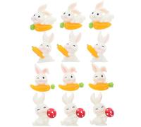 Gogogmee 12Pièces Accessoires Résine Animaux Mignons pour DIY Étuis de Téléphone et Magnets Charms Lapin et Carotte Décorations Kawaii pour Artisanat