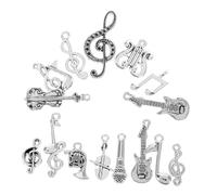 Gogogmee 14 pièces Charms DIY Musique Petit Violon Accessoires Créatifs Bijoux Faits Main Notes Musicales Décoratives pour Amateurs