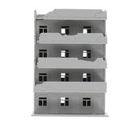 Gogogmee 144 en Plastique Maison Miniature Endommagée pour Décor Ferroviaire Modèle Architectural de Ruines Abandonnées pour Diorama et Jeu de Plateau