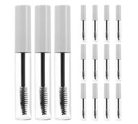 Gogogmee 15 Pièces Lot de 15 Tubes à Mascara Vides 10 Ml Pot à Mascara Transparent Rond Blanc avec Brosse Intégrée Tube Cosmétique Rechargeable Anti-Fuite pour Maquillage Voyage et