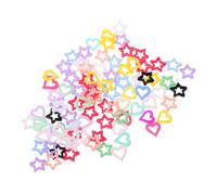 Gogogmee 150 Pièces Breloques Ongles Kawaii Résine Cœurs Étoiles Décorations Colorées Pierres pour Manucure Femmes Filles Accessoires DIY