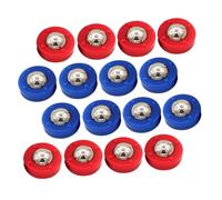 Gogogmee 16 Pièces de Perles à Rouler pour Jeu de Palets, Mini Jeu de Bowling Garçon et Filles, Acier et Plastique Robuste, Bleu et Rouge, Accessoires de Shuffleboard pour Coordination