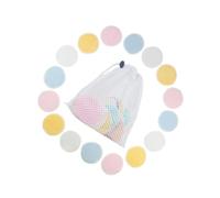 Gogogmee 16 pièces Disques démaquillants réutilisables en fibre végétale double couche lavables lot multicolore avec sac filet de lavage pour nettoyage visage et ongles