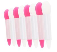 Gogogmee 16 pièces Pinceaux Silicone Lèvres et Yeux Applicateurs pour Maquillage Femmes Set Semi-transparent avec Manche Blanc Outils Beauté pour Fard à Paupières et Crème Yeux