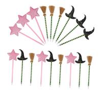 Gogogmee 18 Pcs à Bille Thème Lot de Balais Chapeau de et Accessoires pour Garçon Fille Halloween et Saint Valentin