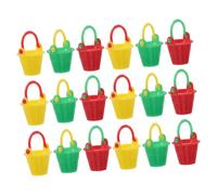 Gogogmee 18 Pcs Miniature Buckets for Dollhouse Plastic Beach Toys Lightweight Small Pails for Mini Garden Decoration and Micro Landscape Play