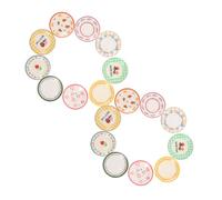 Gogogmee 18 Pcs Miniature Tableware Set with Intricate Pattern Plates and Serving Trays Resin Dollhouse Kitchen Accessories for DIY Pretend Play Mixed Style