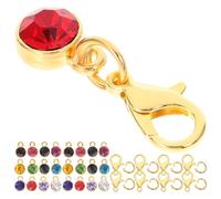 Gogogmee 180 Pièces Pendentifs Porte-Clés en Alliage Pierres Précieuses de Naissance Breloques DIY pour Fabrication de Bijoux Accessoires Décoratifs Dorés pour Bracelets Boucles