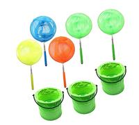 Gogogmee 1Ensemble Filets Télescopiques pour Garçon Fille Kit de Capture Insectes Poissons avec Seaux Pliables de Jardinage Sécurisé pour Garçons et Filles