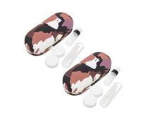 Gogogmee 2 Ensembles Étui Lunettes Double Portable avec Miroir et Pince Boîte de Rangement Rigide pour Lunettes et Lentilles Organiseur Compact pour Hommes et Femmes Protection Renforcée et