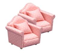Gogogmee 2 Ensembles Miniature Dollhouse Furniture Small Couch Mini Sofa Pillows for Doll Living Decor and Collectors