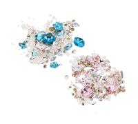 Gogogmee 2 Ensembles Nail Jewels For Women Flatback Resin Rhinestones Glitter Charms In Pastel And Lake Creative Butterfly Heart Rectangle Shapes Strong Adhesion DIY Manicure Decorations
