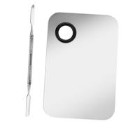 Gogogmee 2 ensembles Palette de Maquillage Acier Inoxydable Professionnel Set avec Bâtons de Mélange Surface Uniforme pour Nail Art et Fond de Teint Usage Salon et Domicile