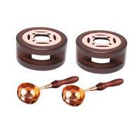Gogogmee 2 Ensembles Wax Seal Heating Kit With Heat Resistant Melting Pot And Wooden Handle Spoon Multipurpose Seal Wax Melting Furnace Tool For Wedding Invitations And Envelopes