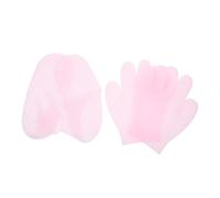 Gogogmee 2 paires et Chaussettes Hydratants Gel pour Mains et Ensemble Élastique et Réutilisable Soin Spa Doux et Portable pour Peau Sèche Infusé Aux Huiles Essentielles Rose