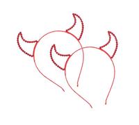 Gogogmee 2 Pièces Bandeau Cornes de Diable Rouge Accessoire Costume Halloween Headdress pour Fête Mascarade Cosplay