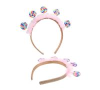 Gogogmee 2 Pièces Bandeau Garçon Fille Bonbon Rose Lot Décoration Lollipop Fête Anniversaire Accessoire Cheveux Princesse