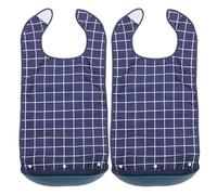 Gogogmee 2 Pièces Bavoirs Adultes Imperméables Grandes avec Attrape-miettes Protection Vêtements Lavable et Réutilisable Fermeture Auto-agrippante Confortable pour Seniors et Personnes