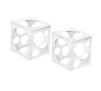 Gogogmee 2 pièces Boîte de Mesure Ballon Cube Plastique Résistant Outil Précis pour Décoration Fêtes Mariage Anniversaire Noël