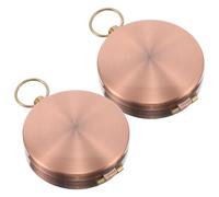 Gogogmee 2 Pièces Boussole de Poche Vintage en Métal avec Couvercle à Rabat, Lot de 2 Boussoles Portables en Cuivre pour Navigation et Orientation en Randonnée, Camping et Activités de