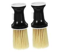 Gogogmee 2 pièces Brosse Coupe Cheveux Double Usage pour Cou et Coiffure Brosse Barbier avec Tête Détachable et Applicateur Poudre Massage Chevelu Nettoyage Doux des Cheveux pour Salon et