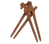 Gogogmee 2 Pièces Chinese Retro Wooden Hairpins Zodiac Horse Traditional Asian Hair Chopsticks For Elegant Buns And Chignons Portable And Hair Accessories