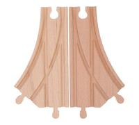 Gogogmee 2 pièces Connecteurs de Voie Bois pour Train Rail de Dérivation Multi-directionnel Bois Robuste Accessoires Éducatifs pour Circuit de Train Garçon Fille Piste Y Double Broche