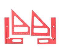 Gogogmee 2 Pièces Équerre de Mesure Multi-angle en Alliage D'aluminium Rouge Échelles Impériales et Métriques, Design Portable pour Rénovation Maison et Projets Professionnels