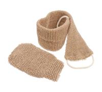Gogogmee 2 pièces et Sangle de Bain Jute Naturel pour Exfoliation Douce et Réutilisable Accessoire de Toilette pour Dos et Corps pour Bain