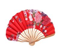 Gogogmee 2 Pièces Éventail Pliable Ornement Délicat Petit Femme Style Original Rouge et Noir Décoration Unique pour Festival et Maison