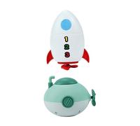 Gogogmee 2 pièces Jouets de Bain à Remontoir pour Garçon Fille sous Marin Vert et Fusée de Bain Créatif Ludique pour Cadeau Garçon Fille pour Éveil Sensoriel