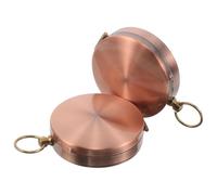 Gogogmee 2 Pièces Lot de 2 Boussoles Rétro en Cuivre à Clapet, Boussole Vintage en Métal Compacte et Résistante aux Intempéries, Outil de Navigation Multifonction pour Randonnée et