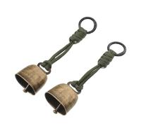 Gogogmee 2 Pièces Lot de 2 Clochettes Anti-Ours en Métal avec Cordon Vert Militaire, Résistantes à l'eau, Dimensions 13,2 X 3,6 X 2,5 CM, pour Randonnée, Camping, Trekking et Protection