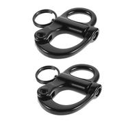 Gogogmee 2 Pièces Lot de 2 Émerillons à Manille Robustes en Acier Inoxydable Noir 52 Mm, Manilles Pivotantes à Ressort à Dégagement Rapide pour Équipement de Voile, Accessoires de Yacht et
