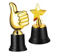 Gogogmee 2 pièces Lot Trophées Garçon Fille Plastique Formes Pouce Levé et Étoile Trophée Récompense Sportive Décoratif pour Fêtes et Cérémonies