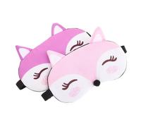 Gogogmee 2 pièces Masque de Sommeil Garçon Fille Renard Kawaii Lot Rose Cache-yeux Doux et Élastique Blocage Lumière pour Nuit