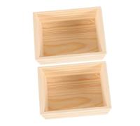 Gogogmee 2 Pièces Mini Caisses Petit Format pour Maison de Poupée Paniers Miniatures Multifonctions Pin Naturel Accessoires Décoratifs pour Rangement Aliments et Boissons Lot
